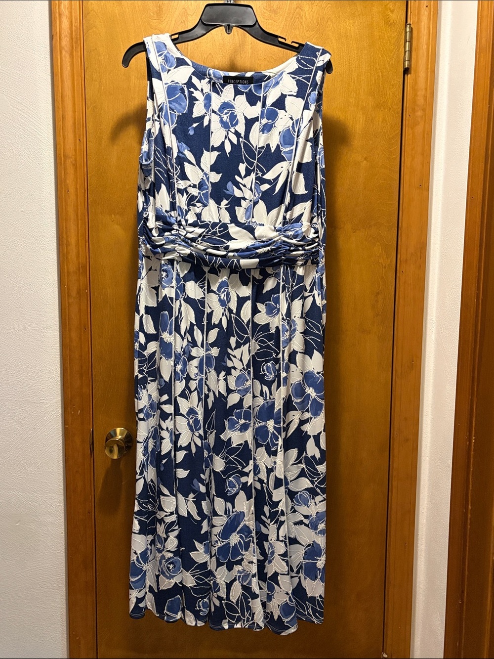 Perceptions Blue and White Floral Dress